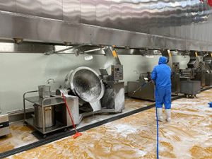 industrial sanitation equipment foam cleaning system in food factory cleaning process