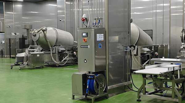 foam cleaning removing grease and contamination in food factory sanitation system